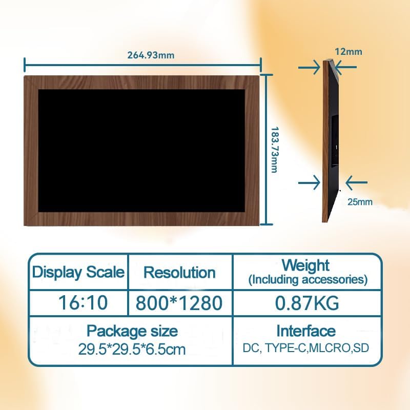 10.1'' Digital Picture Frame -1280x800HD 32G Memory