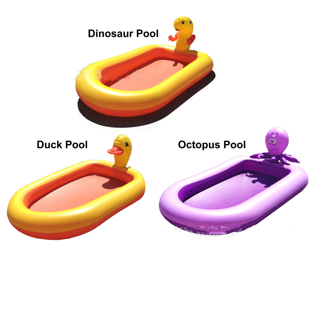 170cm Duck Outdoor Kids Sprinkler Water Spray Splash Play Mat Pool Summer Fun
