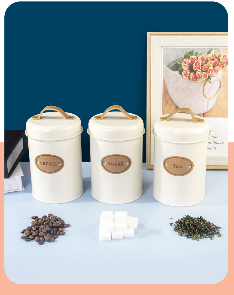 Tea Coffee Sugar Canisters Storage Set
