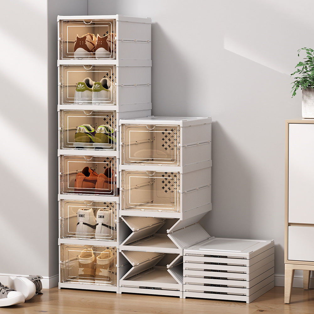 Easy Assemble Shoe Box Foldable Rack 3/6 Layers Storage Transparent Drawers