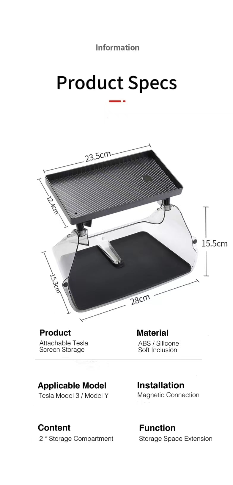 Tesla Model 3/Y Console Organizer