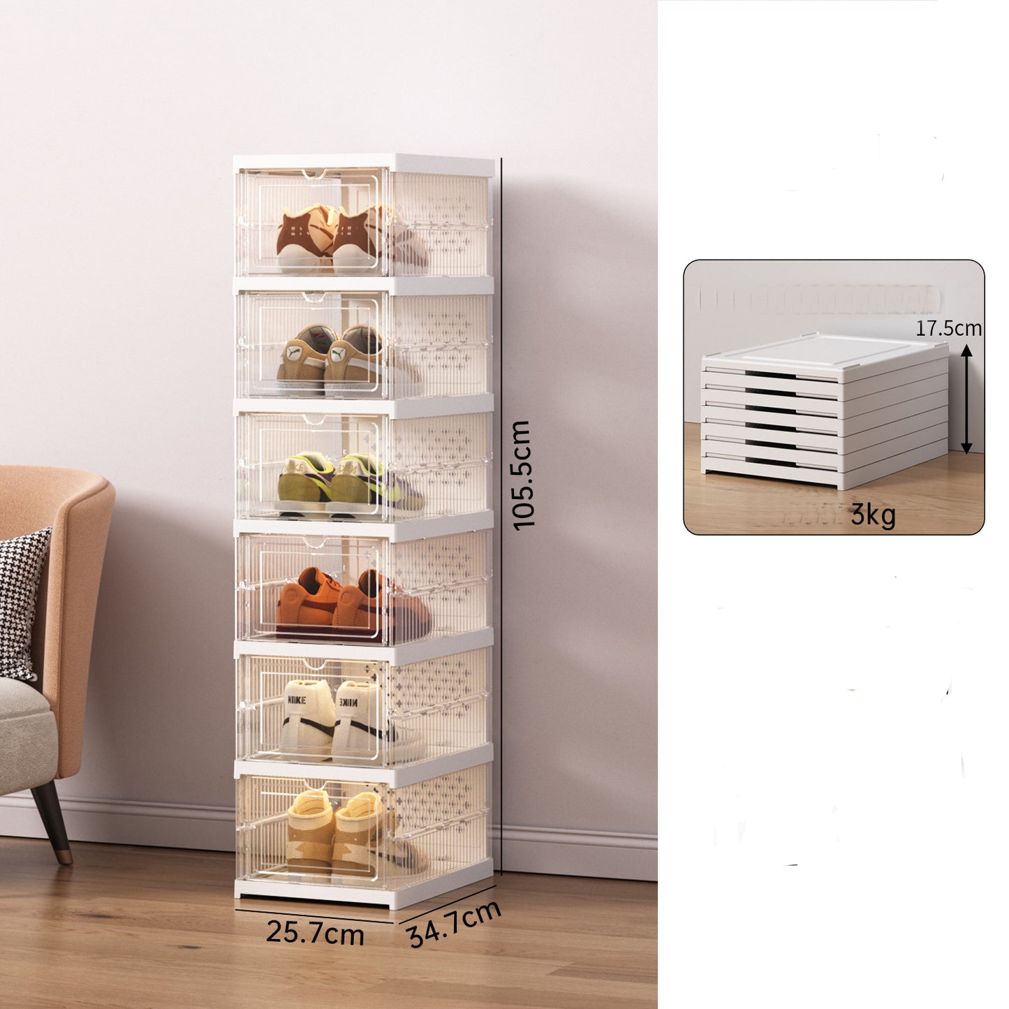 Foldable Storage Shoe Box 4/6 Layers