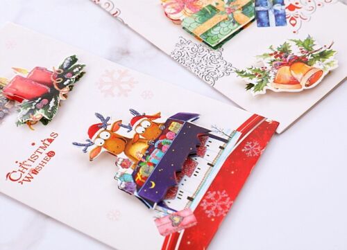 5pcs 3D Christmas Greeting Cards