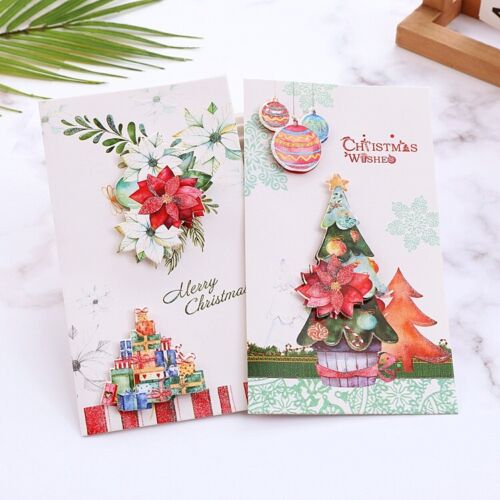 5pcs 3D Christmas Greeting Cards