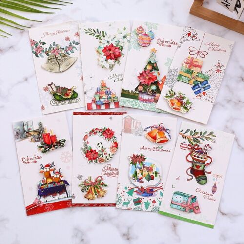 5pcs 3D Christmas Greeting Cards