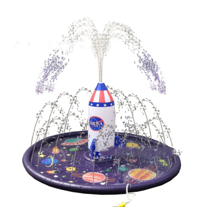 Rocket Sprinkler Water Play Mat Splash Outdoor Inflatable Pad Pool Fun Kids AU