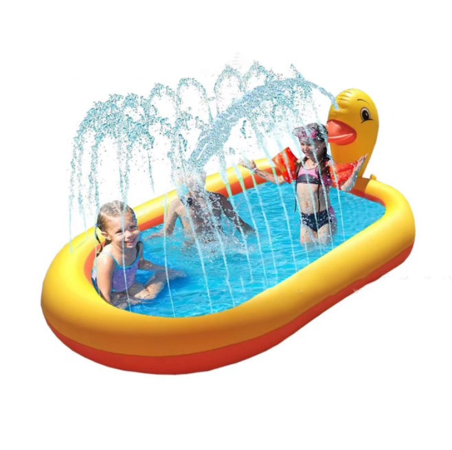 170cm Duck Outdoor Kids Sprinkler Water Spray Splash Play Mat Pool Summer Fun