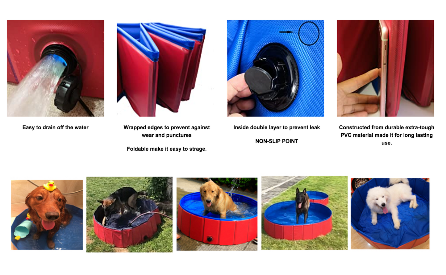 Portable PVC Pet Swimming Pool Bathtub