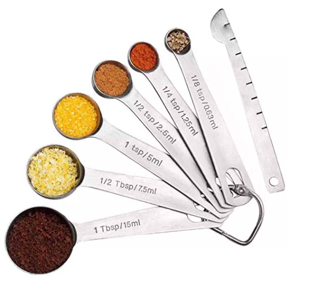 7pcs Measuring Spoons Set Stainless Steel Food Grade Tablespoon Teaspoon