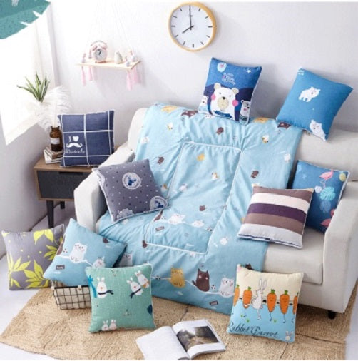 2in1 Cushion Car Pillow Blanket for Winter Rest Quilt Cover Office Home Décor