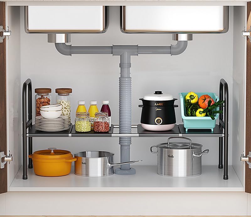 Multifunction Extendable Steel Rack | Under Sink Shelf |Organizer – qnashop