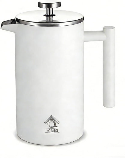 French Press Set with Can & Filter White