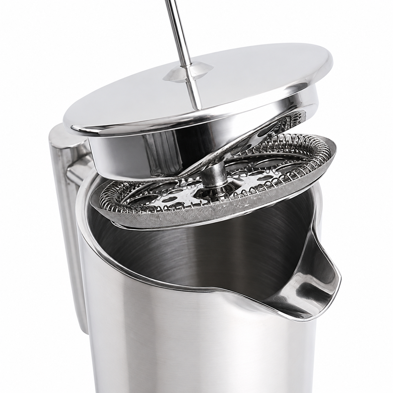 French Press Set with Can & Filter Silver