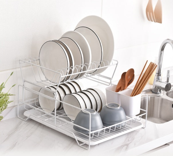 2 Tier Dish Drainer with Cutlery Holder