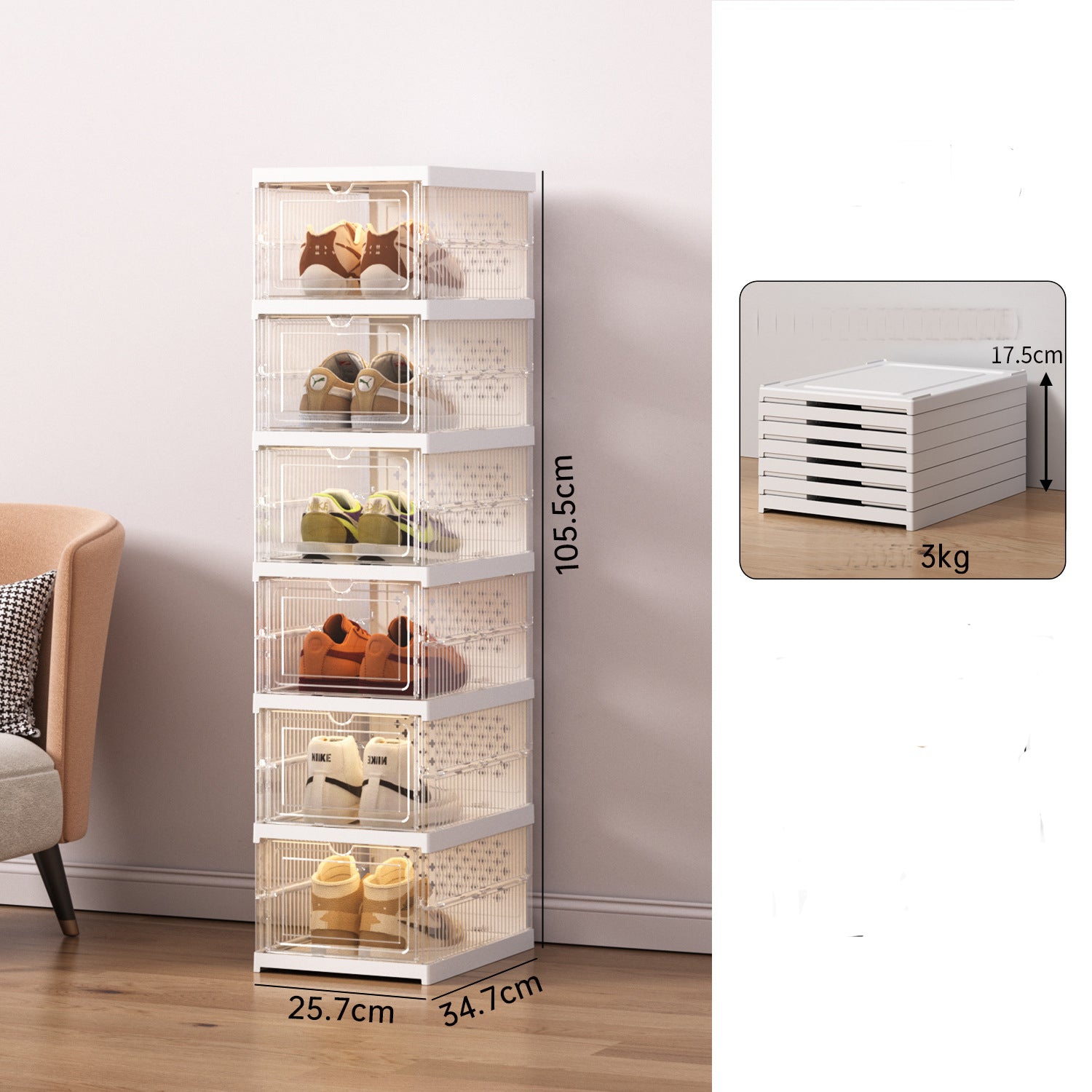 Foldable Storage Shoe Box – Space-Saving Durable QNA Shop