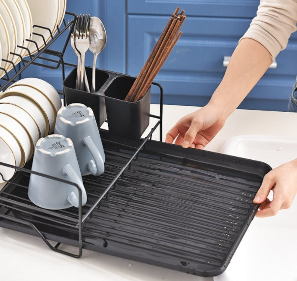 2 Tier Dish Drainer with Cutlery Holder