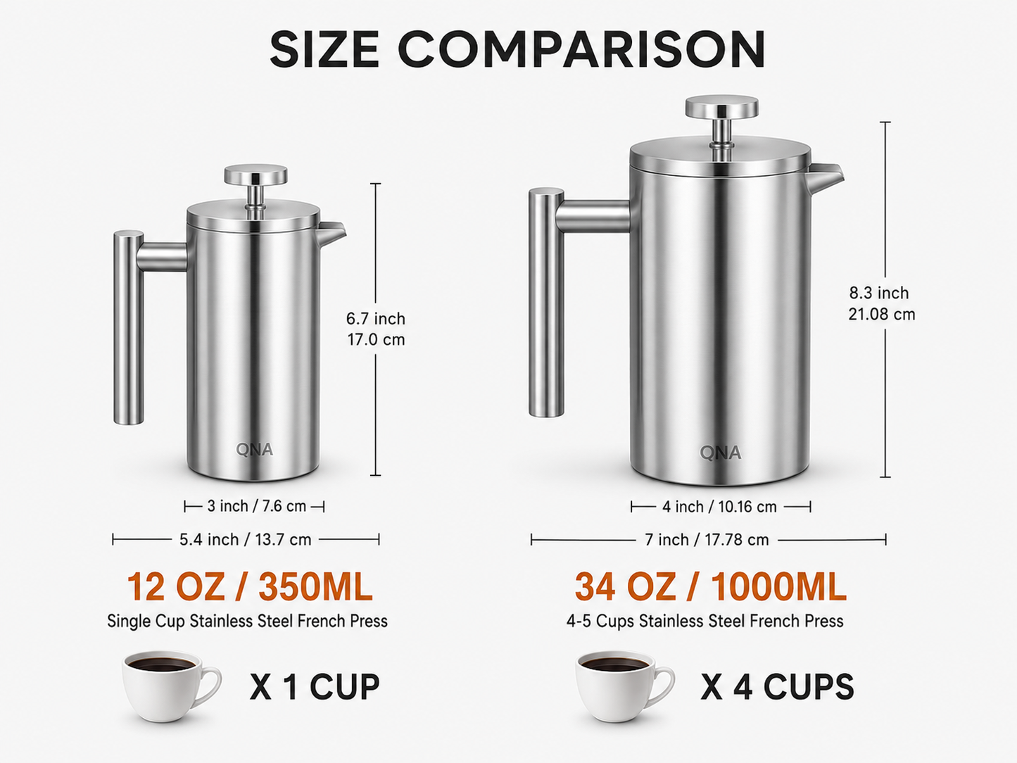 French Press Set with Can & Filter Black