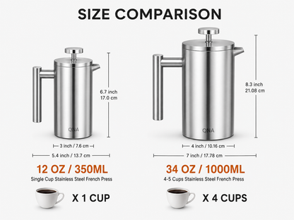 French Press Set with Can & Filter Black