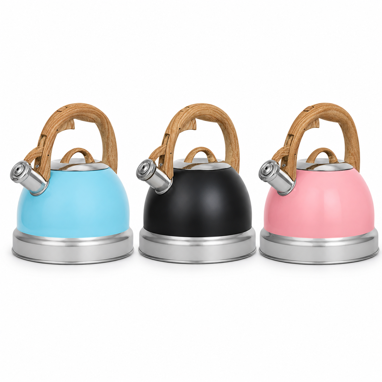 Stainless Steel Whistling Kettle Pink Black Blue for Home Office Camping
Make Tea Hot Water Pot