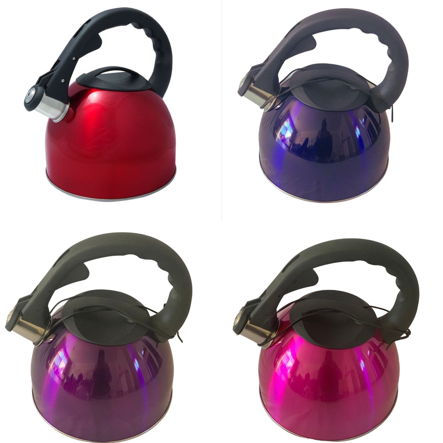 2.6L Stainless Steel Red Blue Purple Whistling Kettle Stove Top Home Teapot