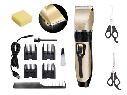 Professional Cordless Hair Trimmer Clipper Set for Men Kids Pets