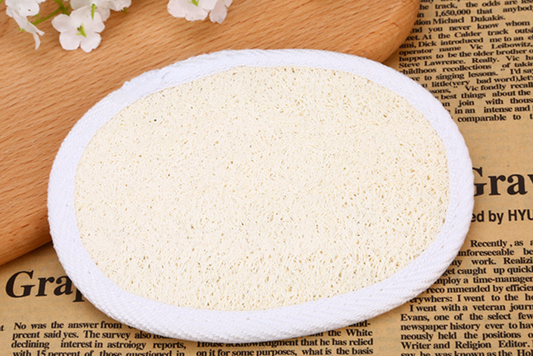 natural loofah exfoliating bath pad