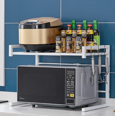 Adjustable Microwave Oven Storage Shelf